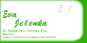 eva jelenka business card